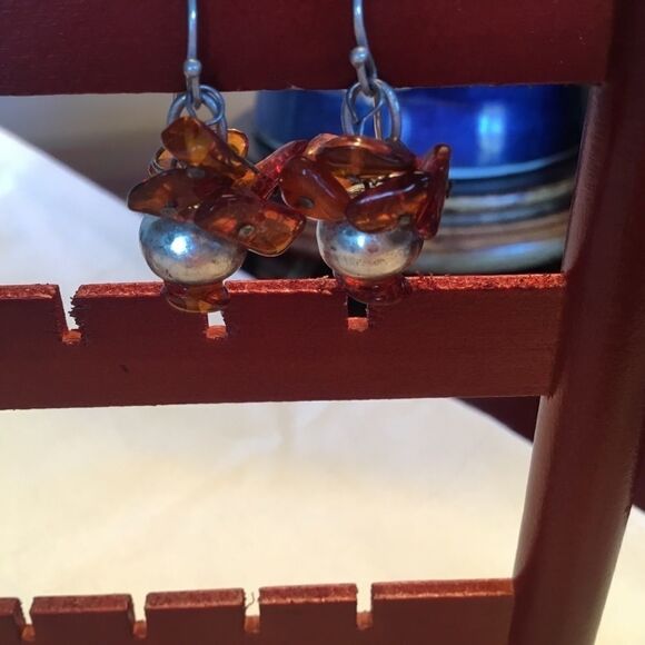 $8 ea or 3/$15 Silvertone and Amber Chips Earrings - Picture 3 of 6